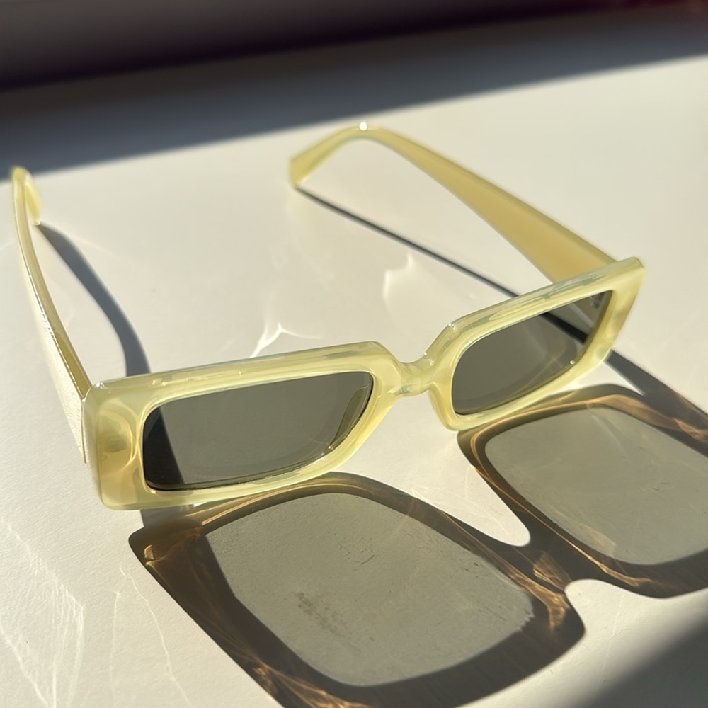 Yellow Rectangular Sunglasses Mango - Picture 3 of 7